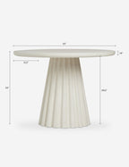 Luno Round Dining Table | Durable Concrete, Fluted Pedestal Base