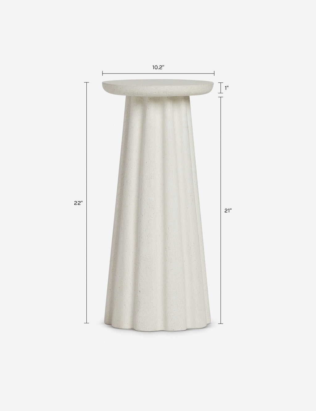 Luna Round Side Table | Durable Concrete, Fluted Base