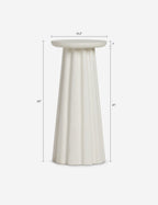 Luna Round Side Table | Durable Concrete, Fluted Base