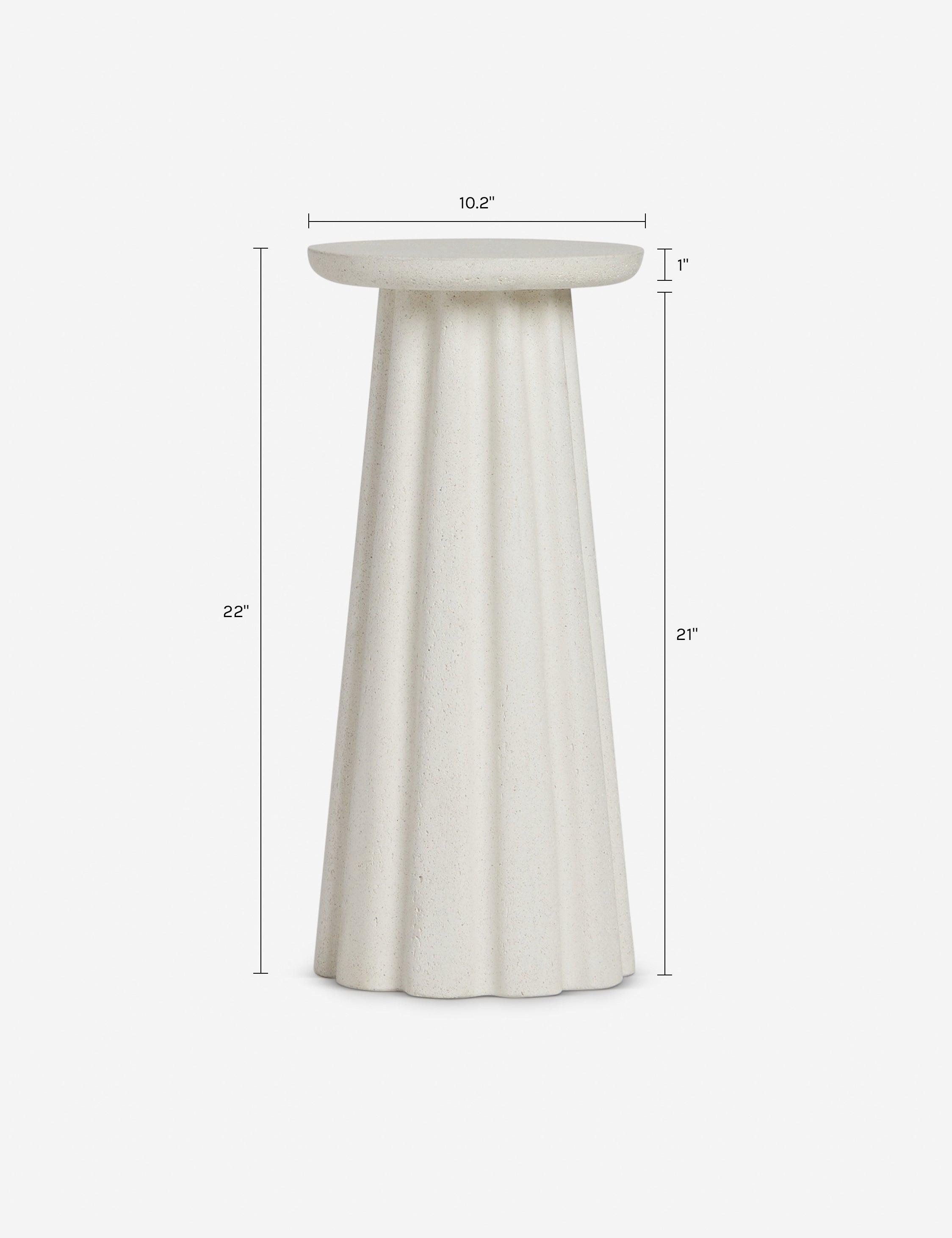 Luna Round Side Table | Durable Concrete, Fluted Base