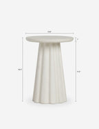 Luna Round Side Table | Durable Concrete, Fluted Base