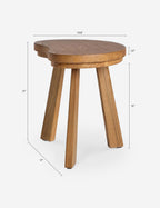 Luna Side Table | Sculpted Top, Angled Legs