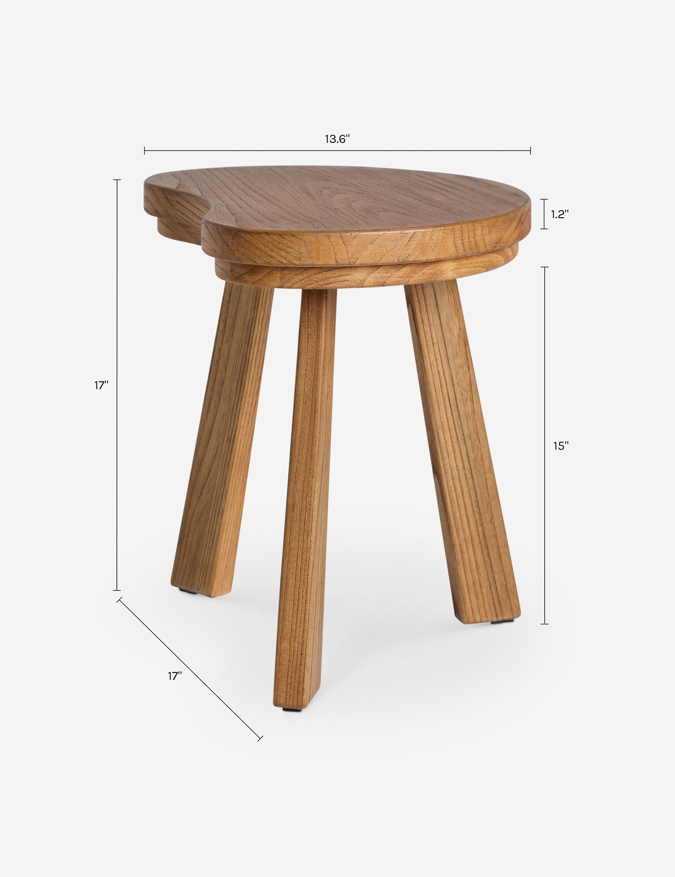 Luna Side Table | Sculpted Top, Angled Legs