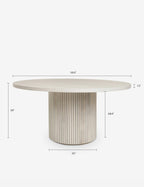 Riviera Round Dining Table | Fluted Base, Solid Wood