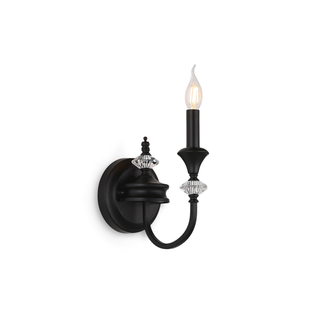 Gabriel Crystal and Iron Candelabra Wall Sconce