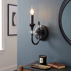 Gabriel Crystal and Iron Candelabra Wall Sconce