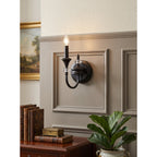 Gabriel Crystal and Iron Candelabra Wall Sconce
