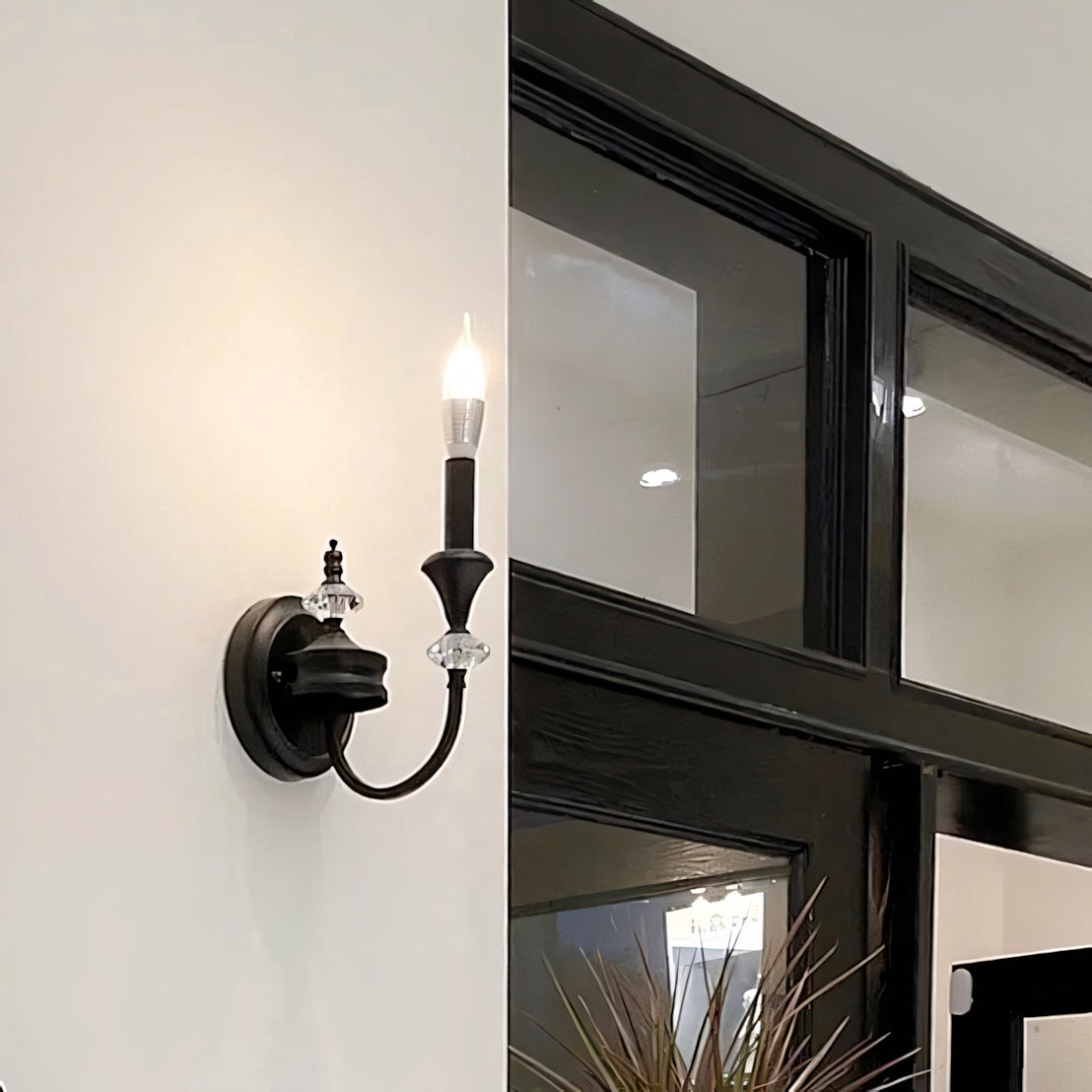 Gabriel Crystal and Iron Candelabra Wall Sconce