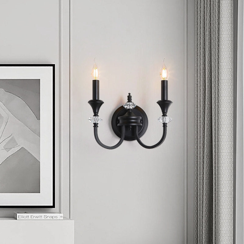Gabriel Crystal and Iron Candelabra Wall Sconce