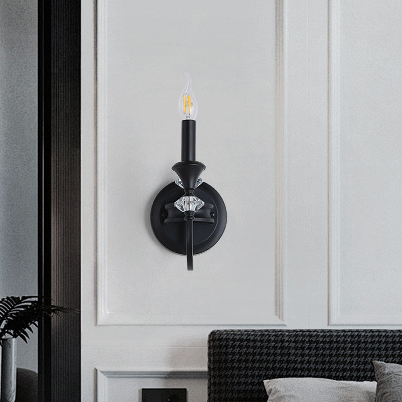 Gabriel Crystal and Iron Candelabra Wall Sconce
