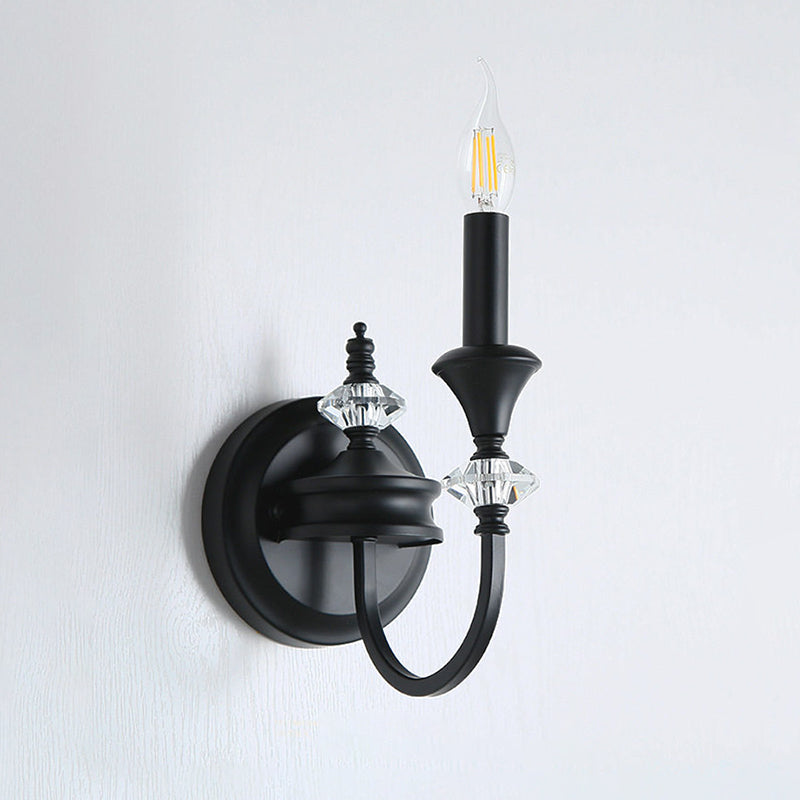 Gabriel Crystal and Iron Candelabra Wall Sconce