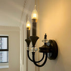 Gabriel Crystal and Iron Candelabra Wall Sconce