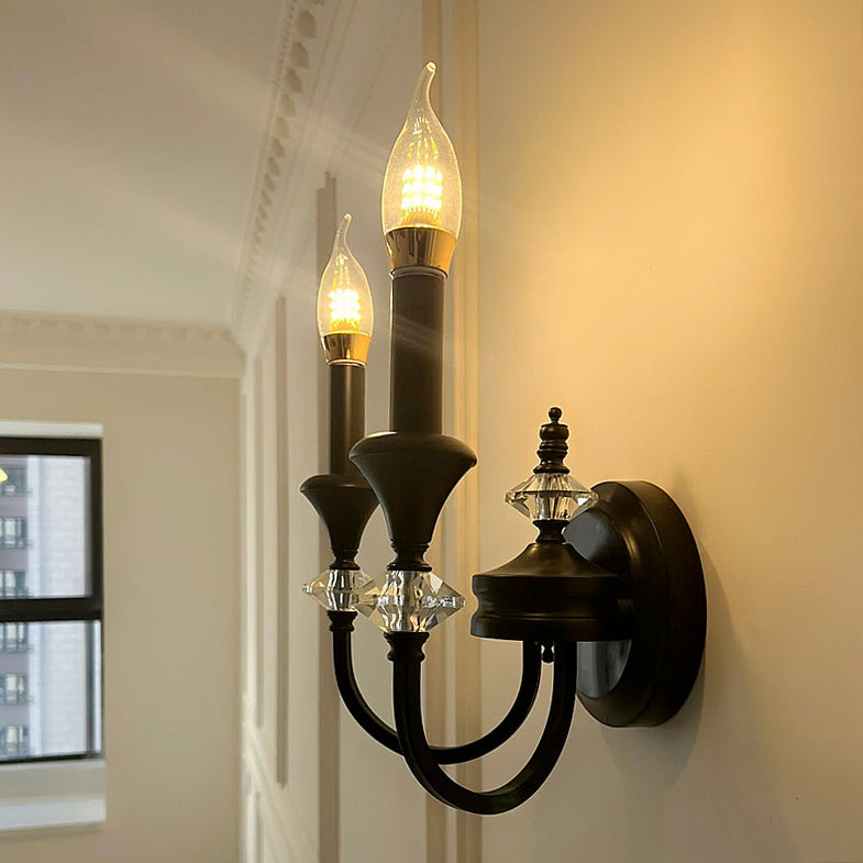 Gabriel Crystal and Iron Candelabra Wall Sconce