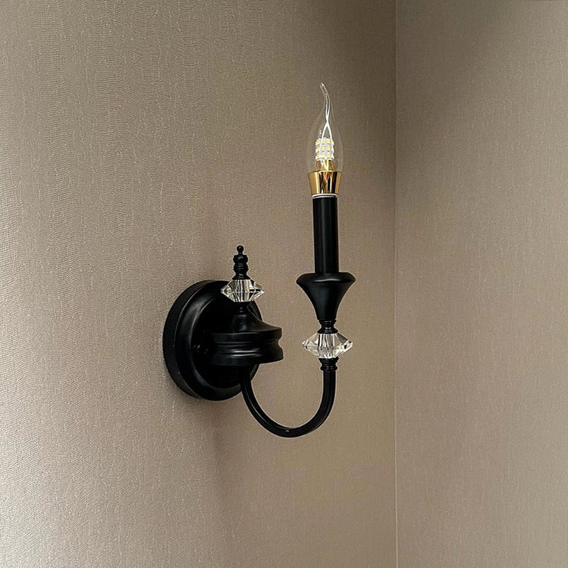 Gabriel Crystal and Iron Candelabra Wall Sconce