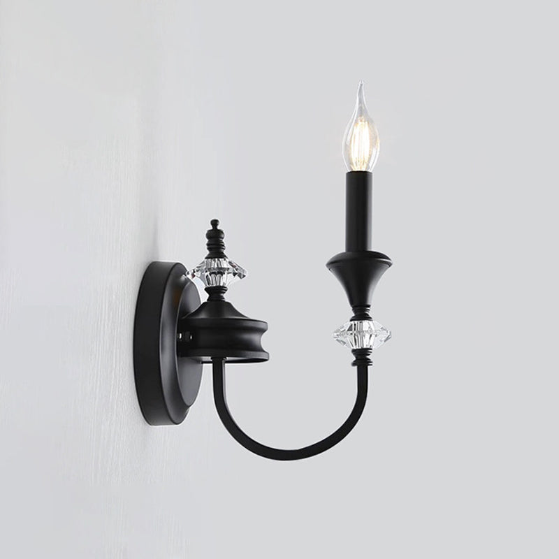 Gabriel Crystal and Iron Candelabra Wall Sconce