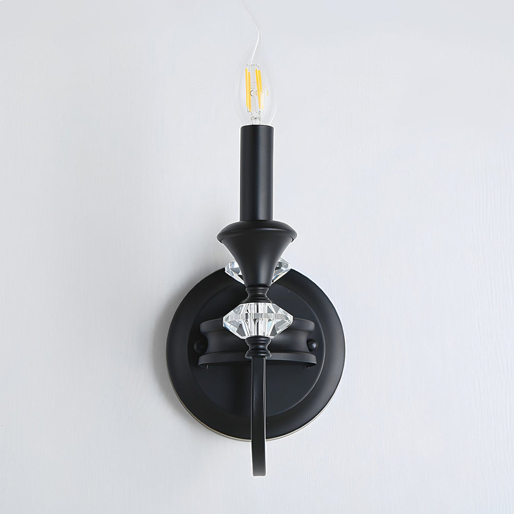 Gabriel Crystal and Iron Candelabra Wall Sconce