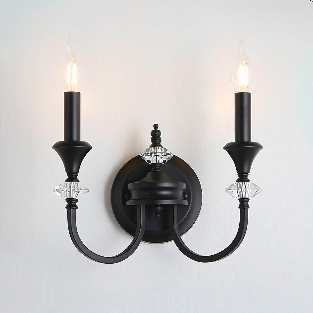 Gabriel Crystal and Iron Candelabra Wall Sconce