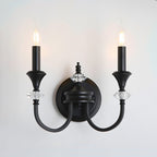 Gabriel Crystal and Iron Candelabra Wall Sconce