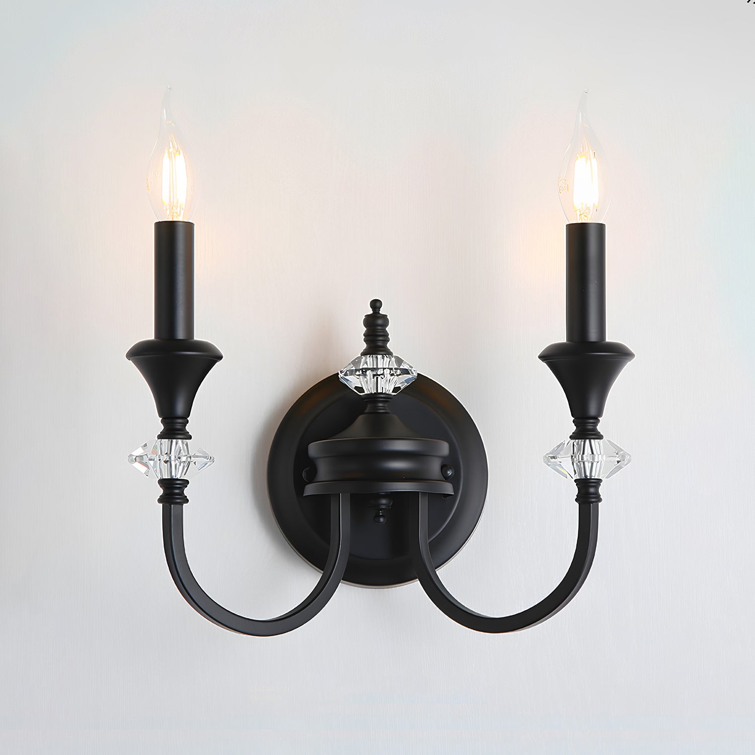 Gabriel Crystal and Iron Candelabra Wall Sconce