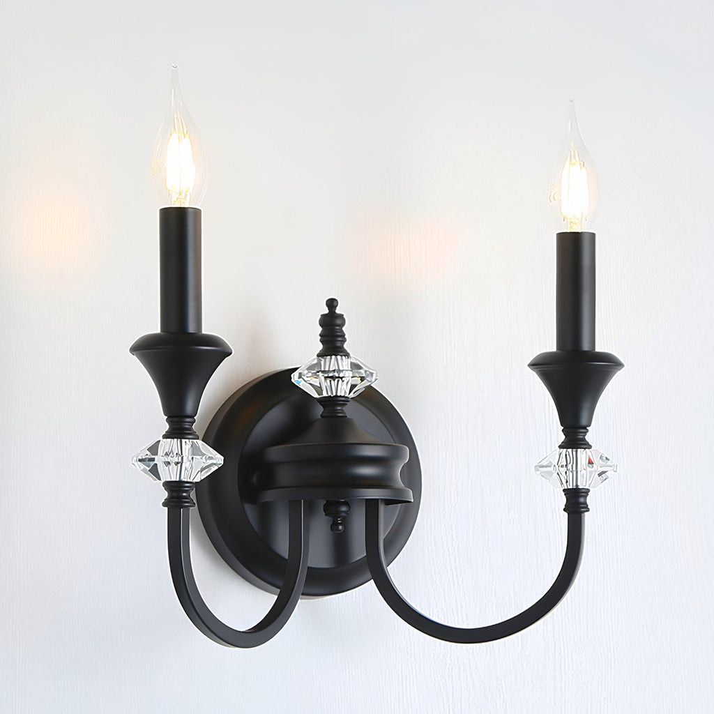 Gabriel Crystal and Iron Candelabra Wall Sconce