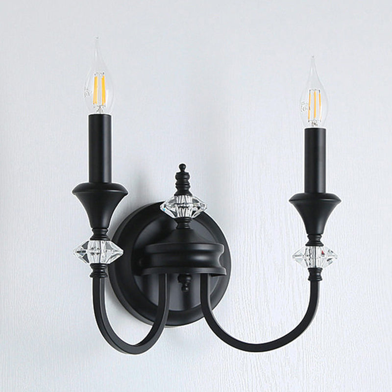 Gabriel Crystal and Iron Candelabra Wall Sconce