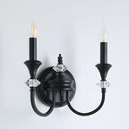 Gabriel Crystal and Iron Candelabra Wall Sconce