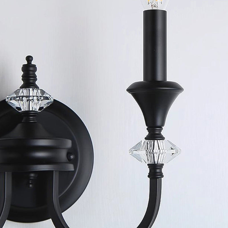 Gabriel Crystal and Iron Candelabra Wall Sconce
