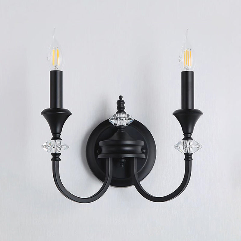 Gabriel Crystal and Iron Candelabra Wall Sconce