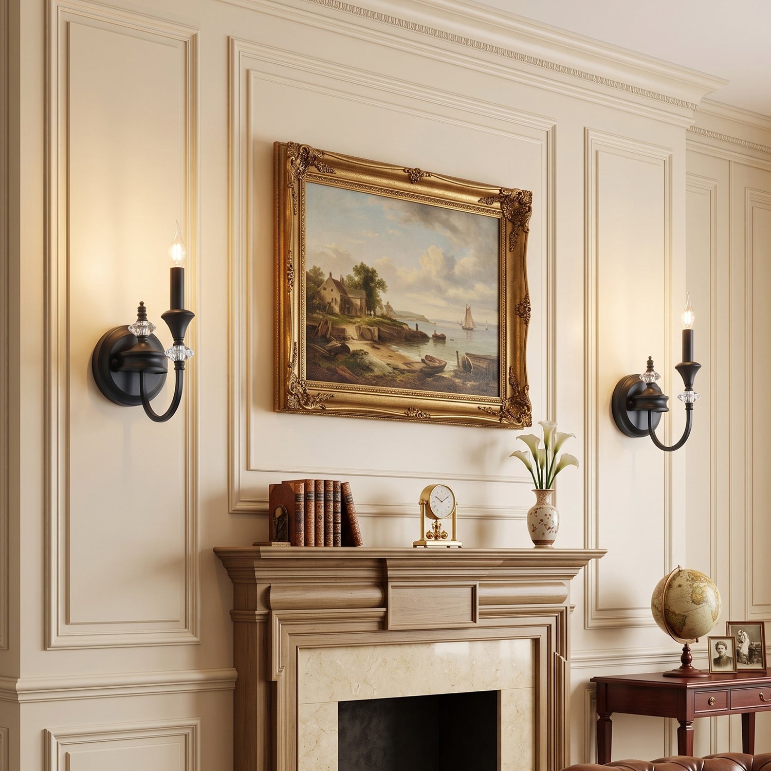 Gabriel Crystal and Iron Candelabra Wall Sconce