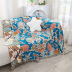 Garden Loom: Floral Cotton Blanket with Decorative Pattern & Easy-Care Material – for Bed & Couch