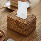 WovenMagic: Rattan Tissue Box with Lid – Natural, Easy-Care & Stylish for Home & Office