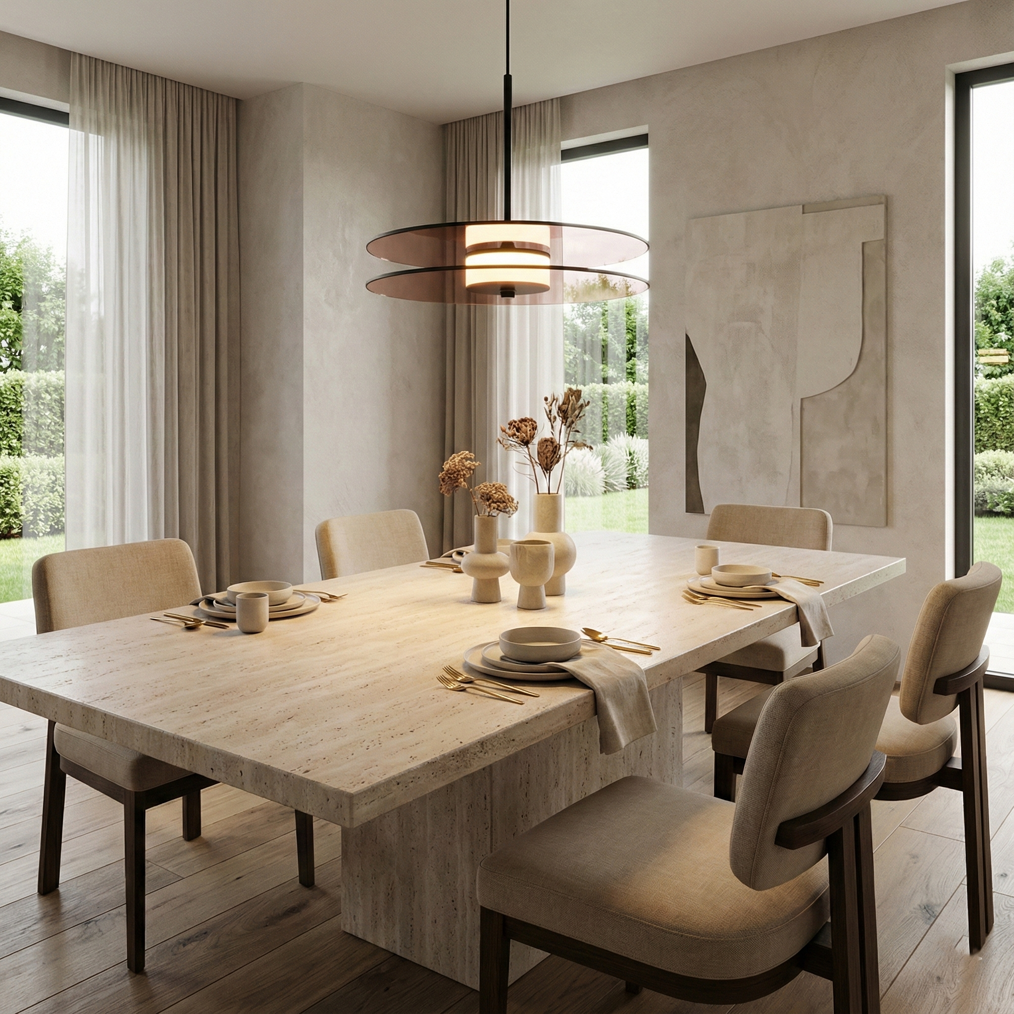Aurevonn - Minimalist Glass Pendant Lamp with Amber Glow