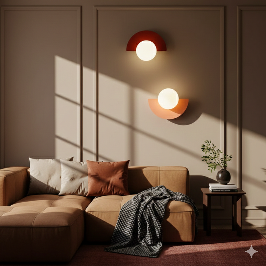 Modern Minimalist Glass Globe Wall Sconce LED 1-Light