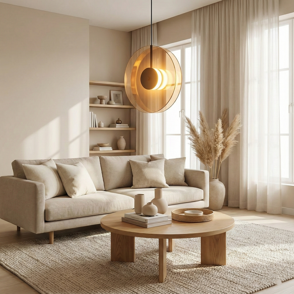 Aurevonn - Minimalist Glass Pendant Lamp with Amber Glow