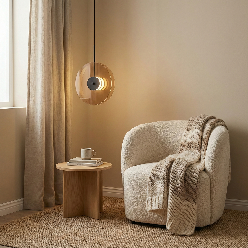 Aurevonn - Minimalist Glass Pendant Lamp with Amber Glow