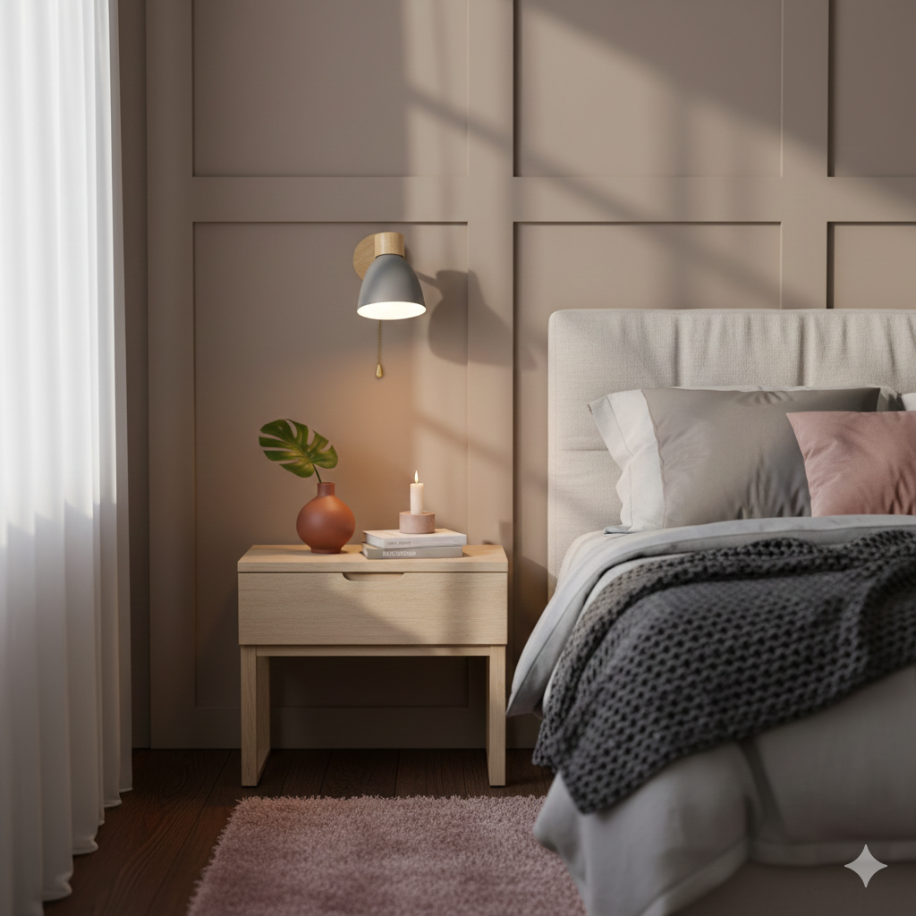 Modern Minimalist Wooden Cone LED Wall Sconce | 1-Light