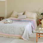 GeoSanft: Cotton blankets made from organic cotton with a modern geometric pattern & breathable structure – for sofa & bedroom