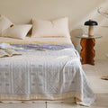 GeoSanft: Cotton blankets made from organic cotton with a modern geometric pattern & breathable structure – for sofa & bedroom