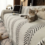 GeoWebart: Sofa Cover in Chevron Design Made of Breathable Microfiber with Geometric Pattern – for Sofa & Living Room