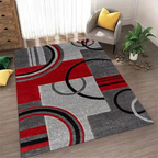 Area Rug Geometric Washable Non Slip Synthetic Fiber