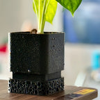 Geometric Plant Pot with Drainage Hole and Removable Tray Lightweight Plastic