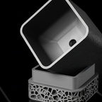 Geometric Plant Pot with Drainage Hole and Removable Tray Lightweight Plastic