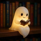 LED Reading Ghost Night Light Resin White Decorative Table Lamp