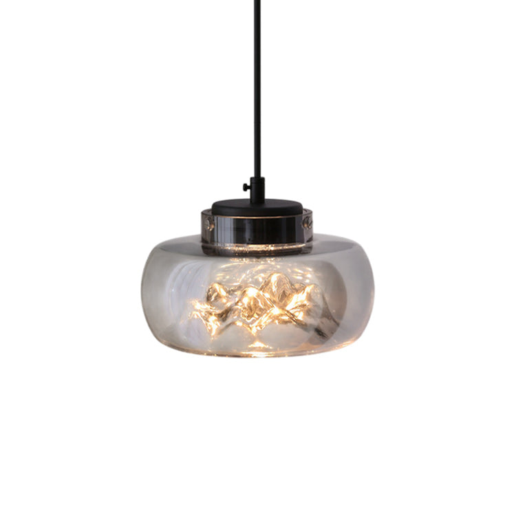 Glacier Textured Smoke Glass Pendant Lamp