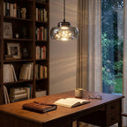 Glacier Textured Smoke Glass Pendant Lamp