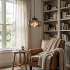 Glacier Textured Smoke Glass Pendant Lamp