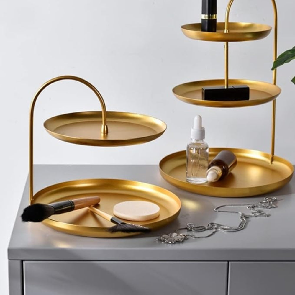 GlanzAkzent: Gold Organizer Stand – Decorative, Sturdy & Ideal for Jewelry & Cosmetics