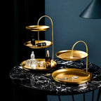 GlanzAkzent: Gold Organizer Stand – Decorative, Sturdy & Ideal for Jewelry & Cosmetics