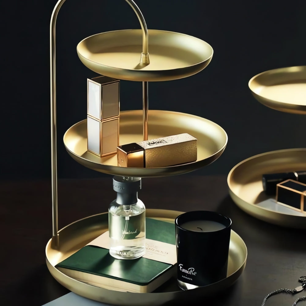 GlanzAkzent: Gold Organizer Stand – Decorative, Sturdy & Ideal for Jewelry & Cosmetics