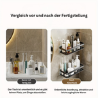 GlanzEcke: Wall Shelf Bathroom – modern aluminum shelf, decorative & hanging without drilling for shower gel & care products